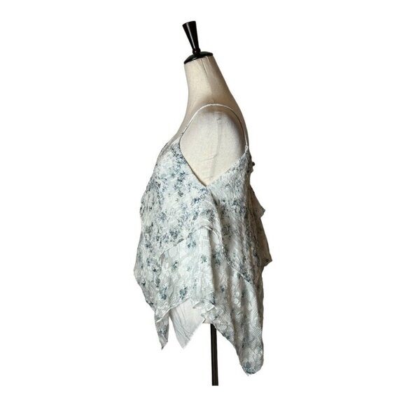 Chelsea And Walker Shirt Women 8‎ Ivory Floral Silk Blend Asymmetric Becky Cami - Picture 6 of 11